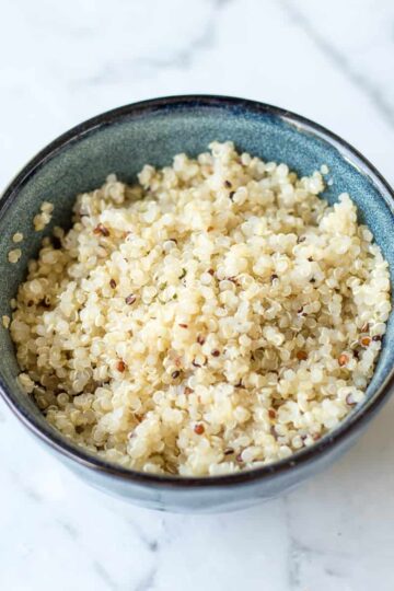 a bowl of cooked quinoa