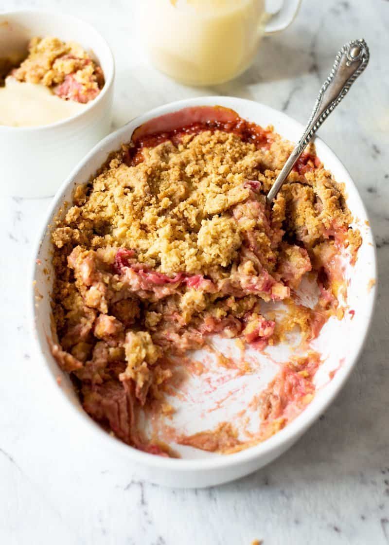 Thermomix Rhubarb Crumble which is comfort food at its finest