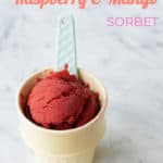 Cool and quenching Thermomix Raspberry Sorbet made and ready to eat in 5 minutes