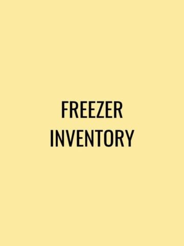 Freezer Inventory List