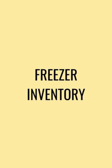 Freezer Inventory List