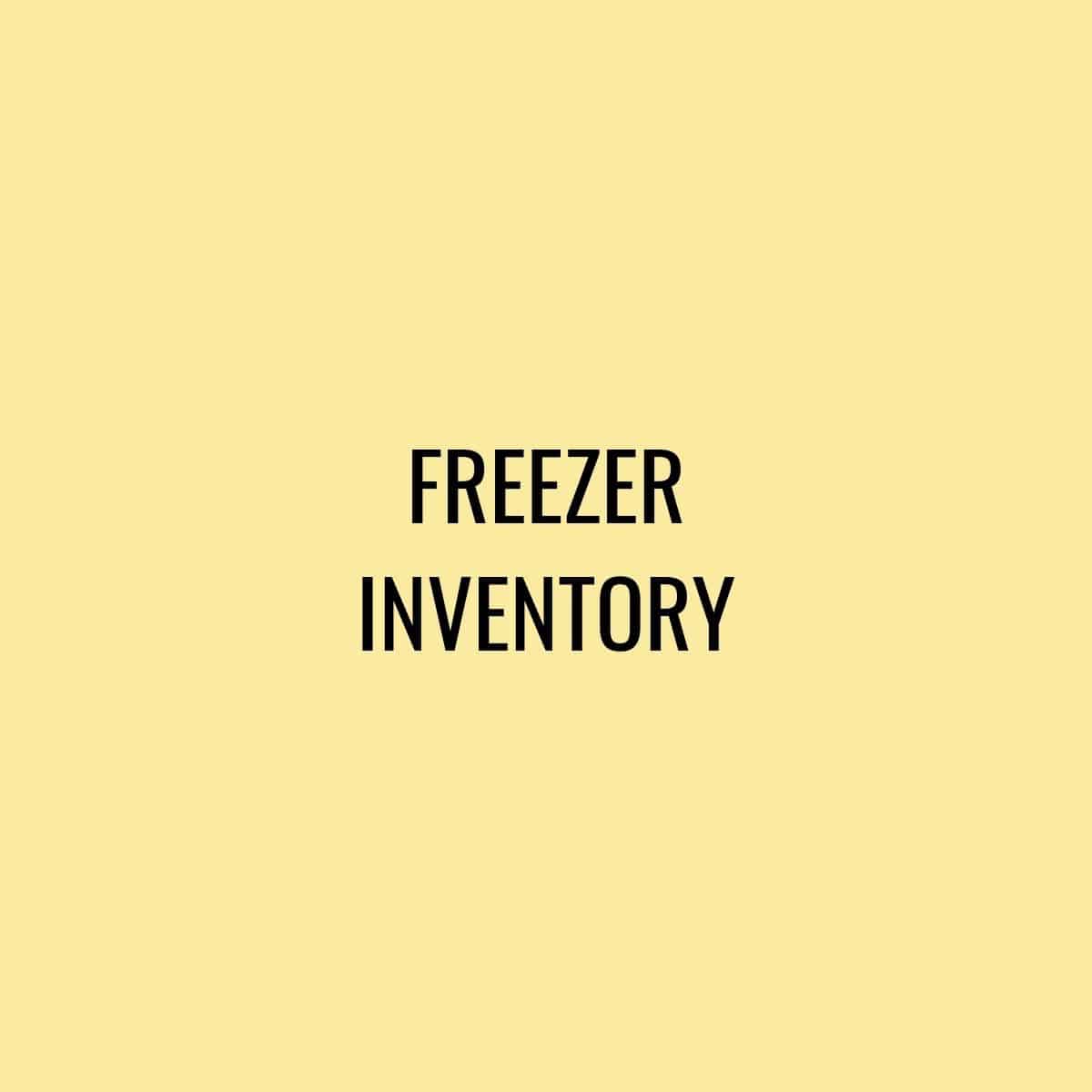 Freezer Inventory List