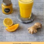 Citrus juice with orange, lemon, ginger and turmeric