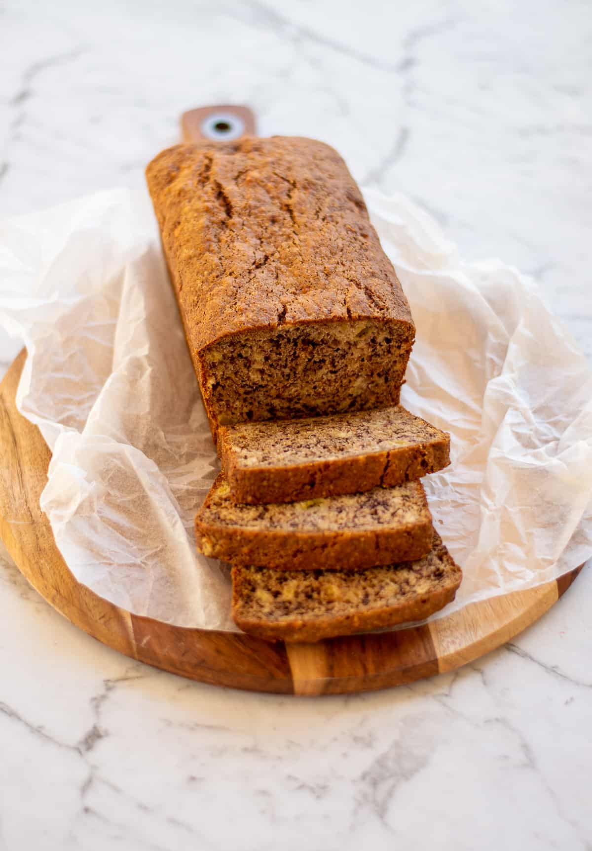 Homemade Banana Bread Sliced