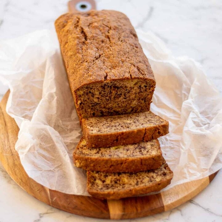 Homemade Banana Bread Sliced