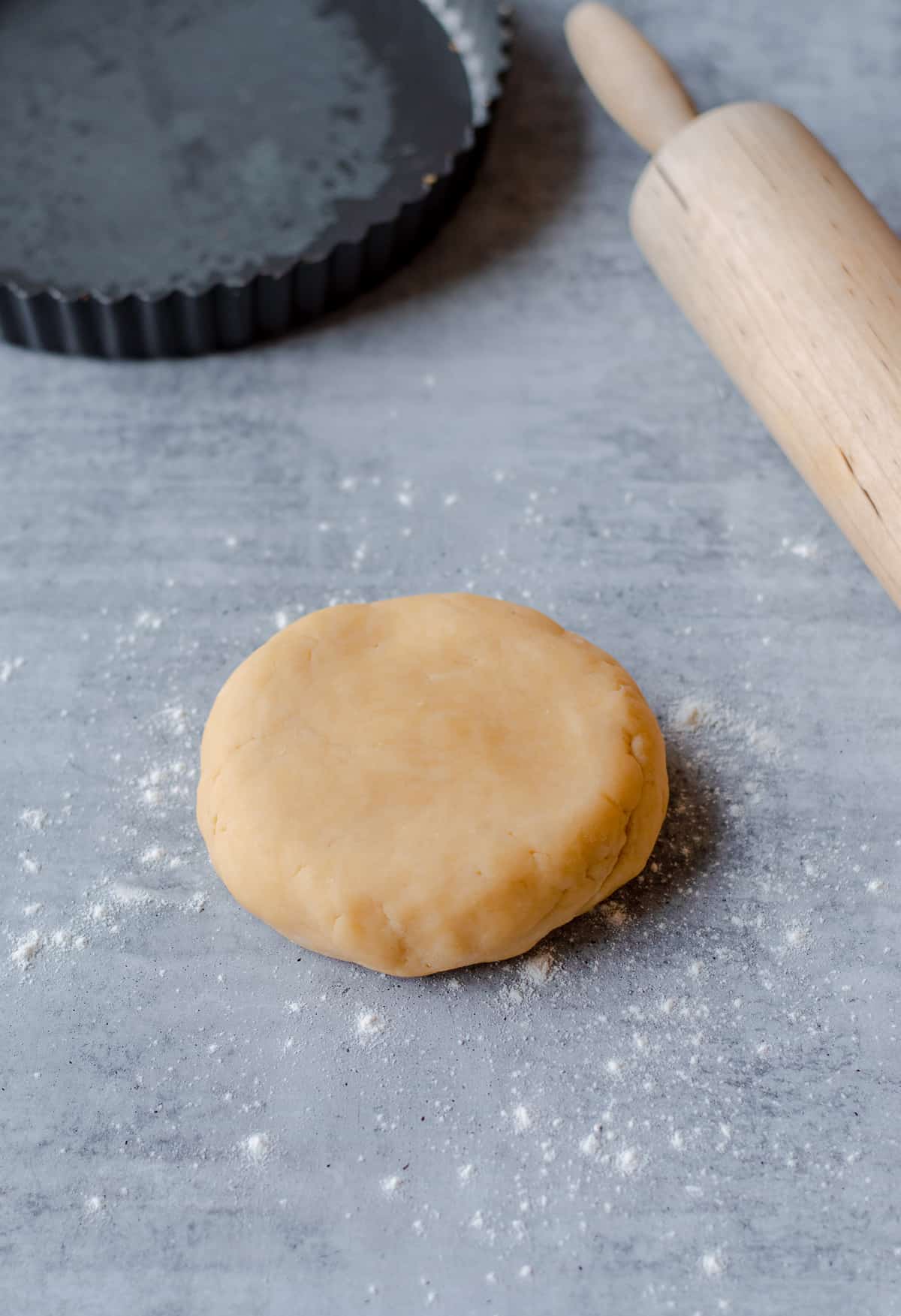 Raw Sweet Shortcrust Pastry ready to be rolled