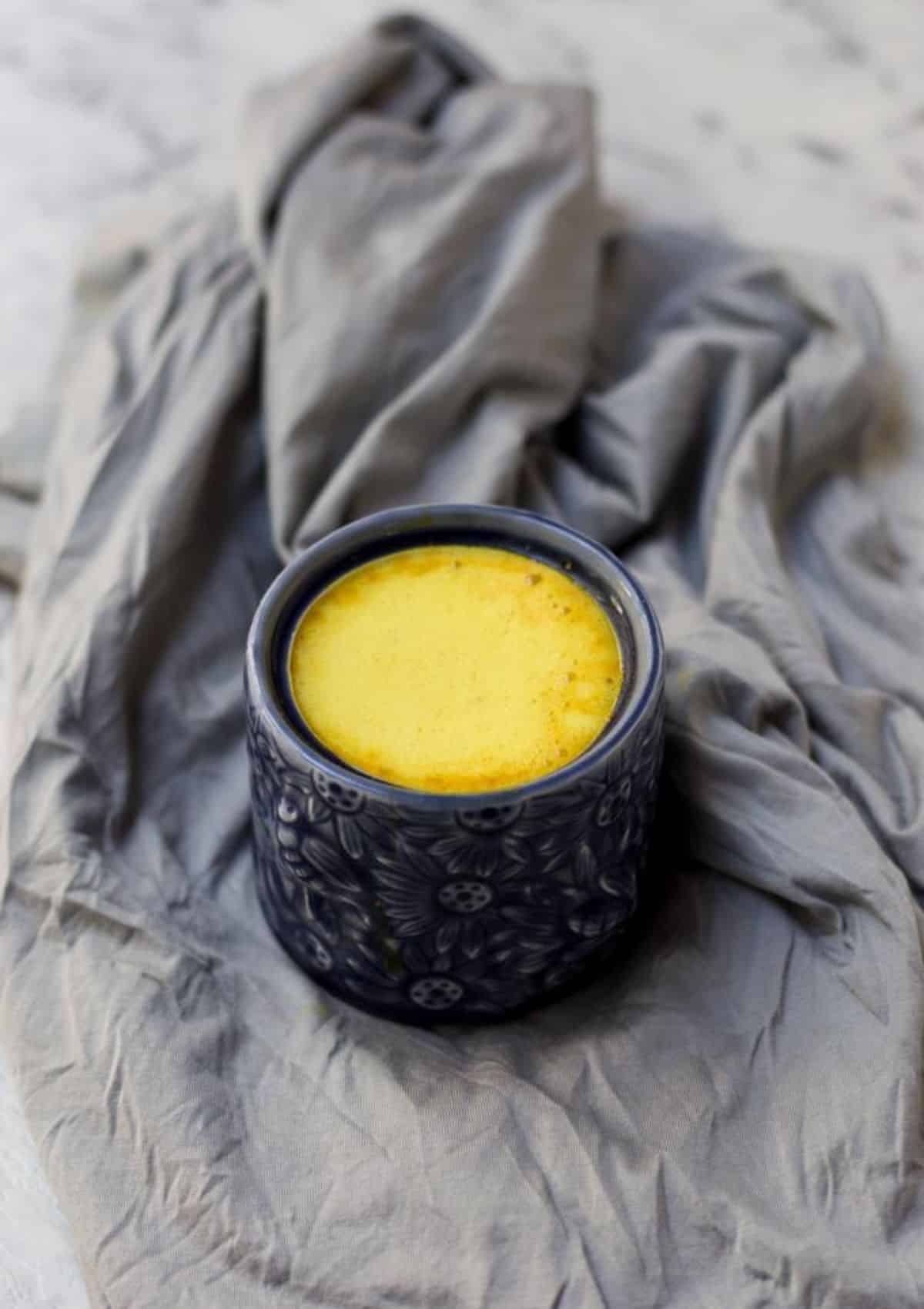 Turmeric Latte in Blue Mug