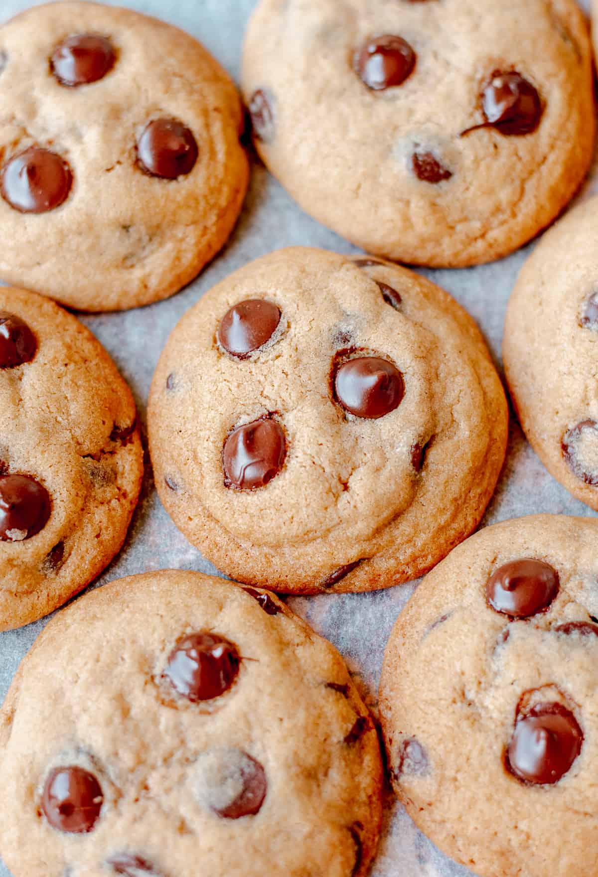 Chocolate Chips Cookies on baking sheet.