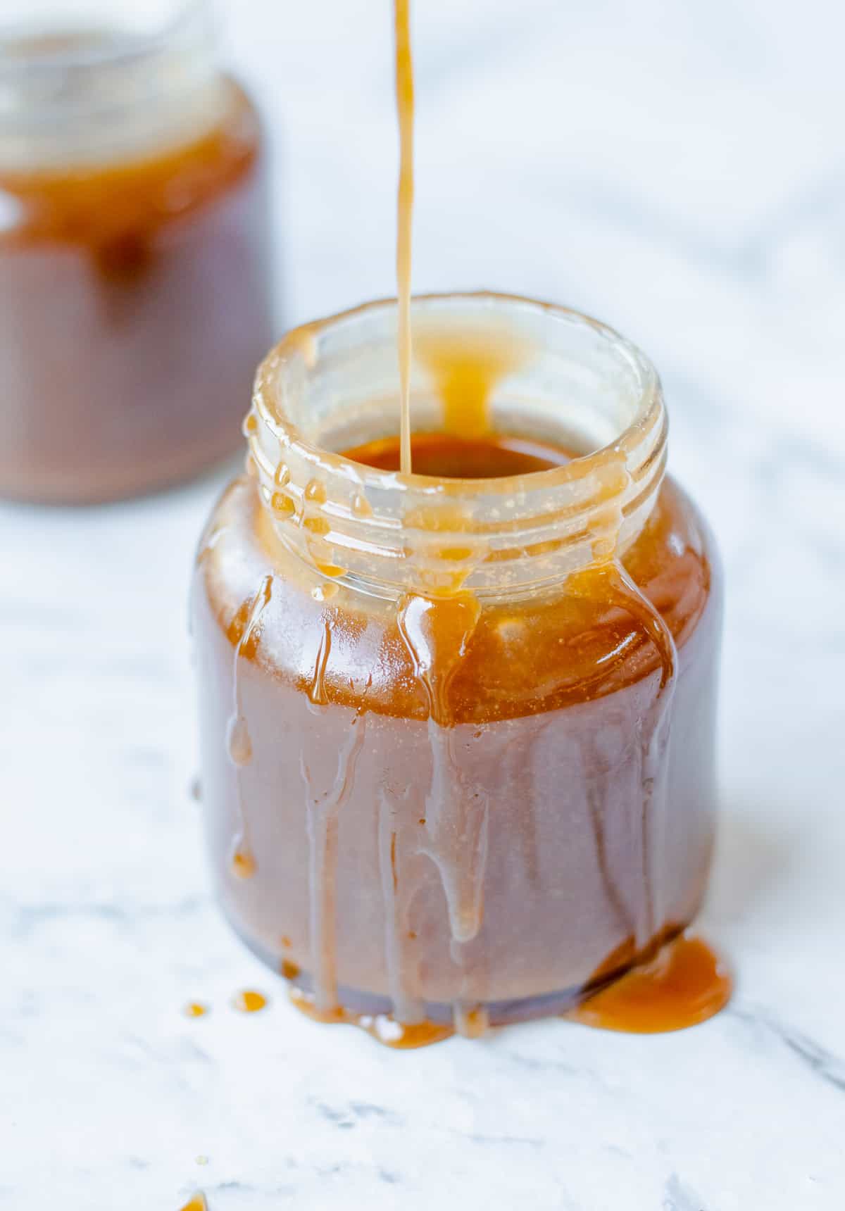 Salted Caramel Sauce in glass jar