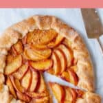 peach galette graphic for pinterest