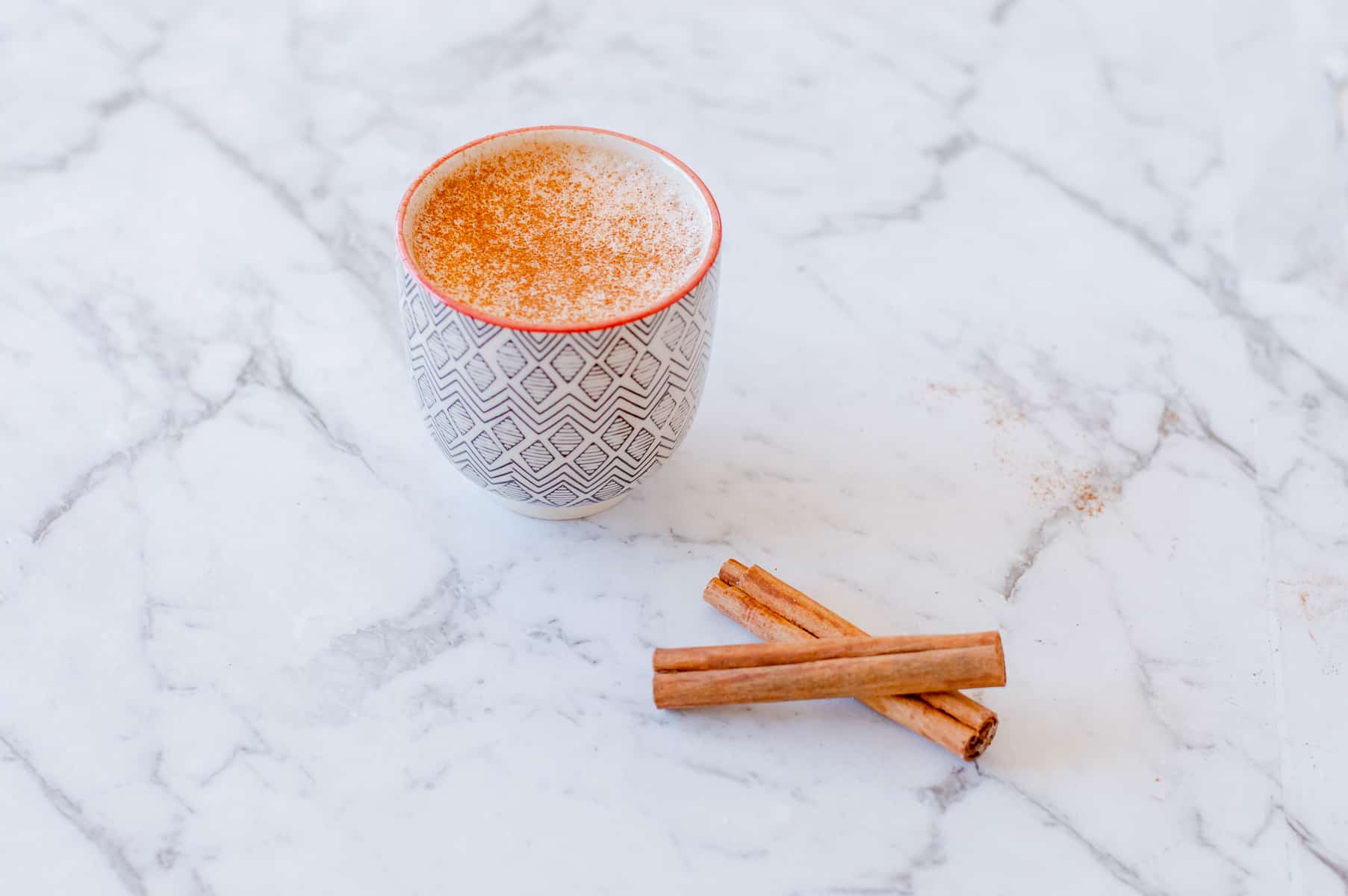 Chai Spice Latte with Cinnamon Sticks