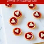 jam tarts with heart shapes on top pinterest graphic