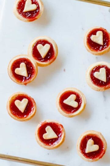 jam tarts with hearts on top
