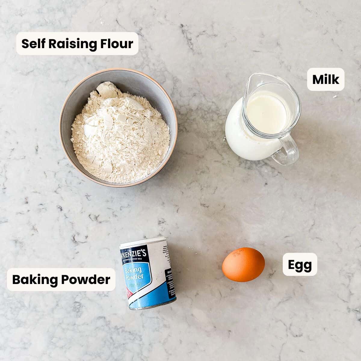 Ingredients to make Thermomix Pancakes