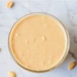 Pinterest graphic for homeade peanut butter made in the Thermomix.