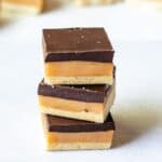 A stack of 3 homemade caramel slices.
