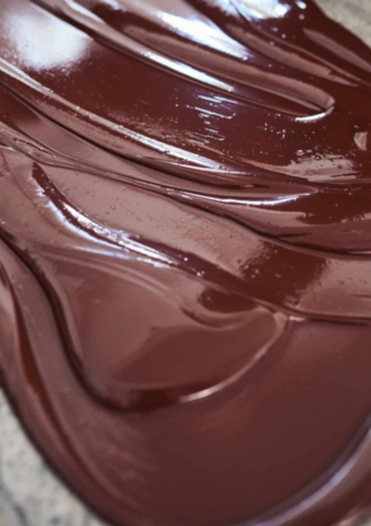 melted milk chocolate.