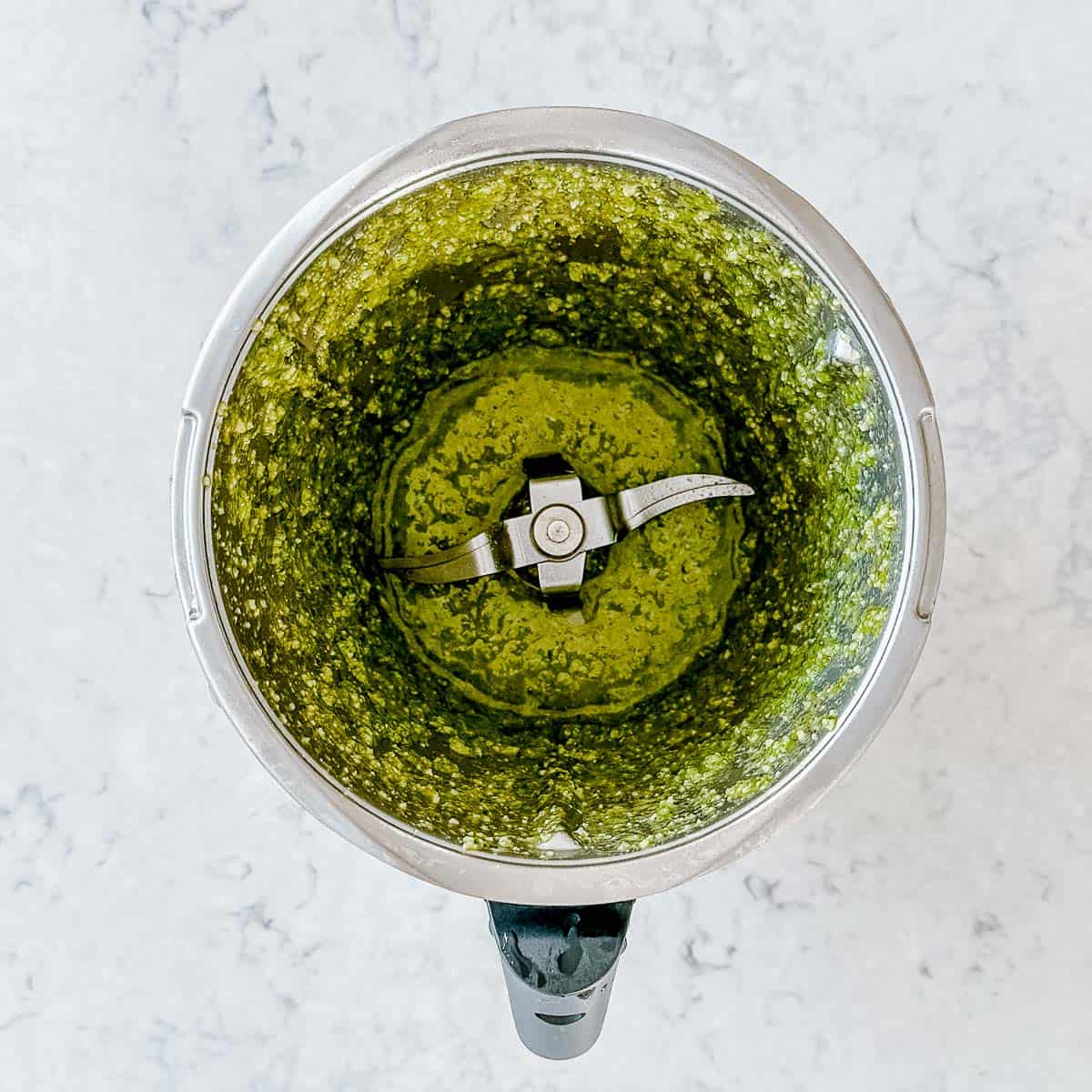 Image of Basil Pesto being made in the Thermomix.