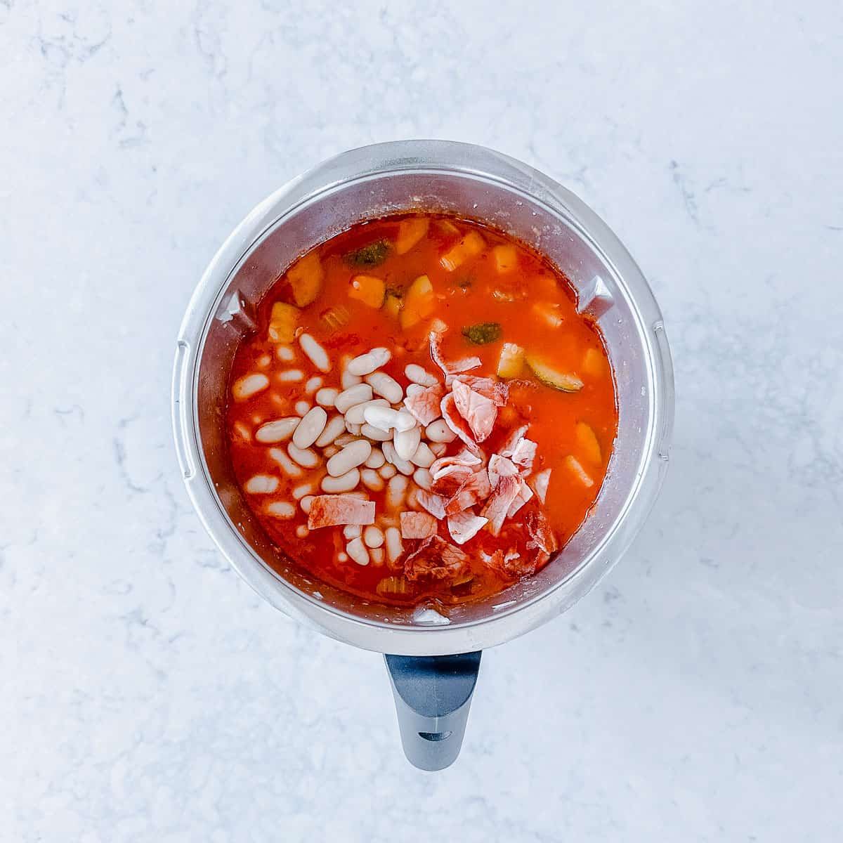 Homemade Minestrone Soup being made in the Thermomix.